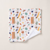 サニービーチおもしろいパターン バスタオルセット (ウォッシュタオル)