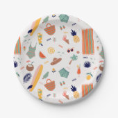 サニービーチおもしろいパターン ペーパープレート (正面)