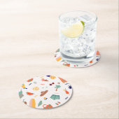 サニービーチおもしろいパターン ラウンドペーパーコースター (インサイチュ)