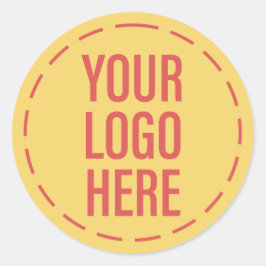 サニービーチイエローテーマブランドロゴ ラウンドシール