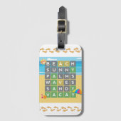 サニービーチウェーブハッピー足ワードパズル ラゲッジタグ (正面縦)