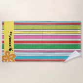 サニービーチストライプズ ビーチタオル (正面)