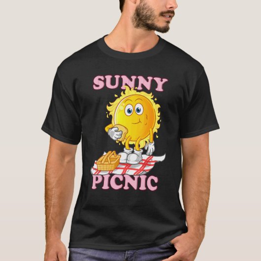 サニーピクニックピクニック屋外の食事 Tシャツ (正面)