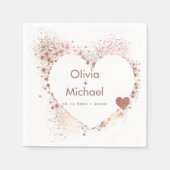 サニーピーチピンクハート結婚リースナプキンス スタンダードカクテルナプキン (正面)