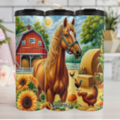 サニーファーミヤードに栗の馬 タンブラー