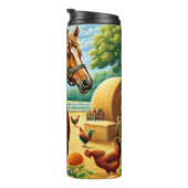 サニーファーミヤードに栗の馬 タンブラー (回転右)