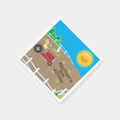 サニーファームトラクタカスタム子供の誕生日 スタンダードカクテルナプキン (角)