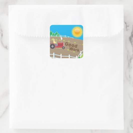 サニーファームトラクターキッズグッドワーク報酬 スクエアシール (バッグ)