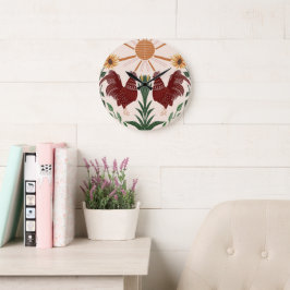 サニーフォークアートロスターシンメトリデザイン ラージ壁時計