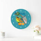 サニーフロリダサンシャインオレンジブロッサムトラベル ラージ壁時計 (ホーム)