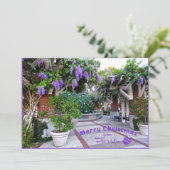 サニーフロリダパープルフラワーからのメリークリスマス シーズンカード (スタンド正面)