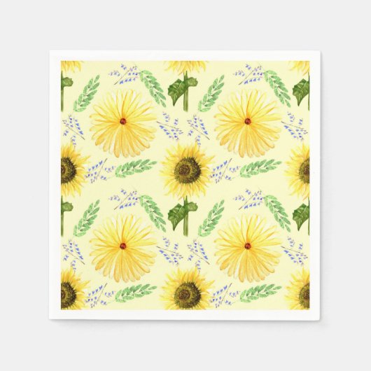 サニーフローラルパターンナプキンス スタンダードカクテルナプキン (正面)
