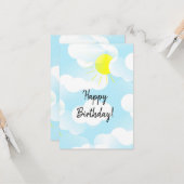 サニーブルーサマースカイとクラウドハッピーバースデー カード (正面/裏面インサイチュ)
