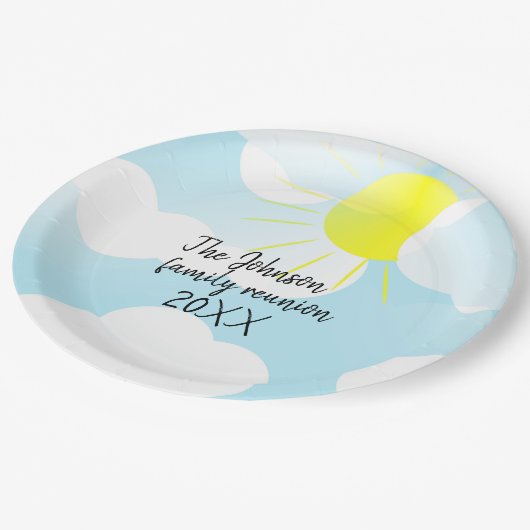 サニーブルーサマースカイウィズクラウドファミリー懇親会 ペーパープレート (アングル)