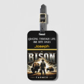 サニープレーリーでバイソンファームを探索 ラゲッジタグ (正面縦)