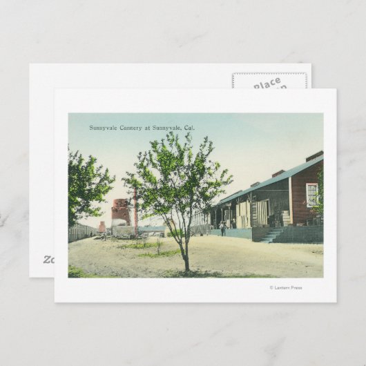 サニーベール缶詰工場の外観 ポストカード (正面/裏面)