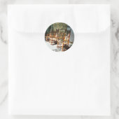 サニーポーチの木製ロッキングチェア3個 ラウンドシール (バッグ)