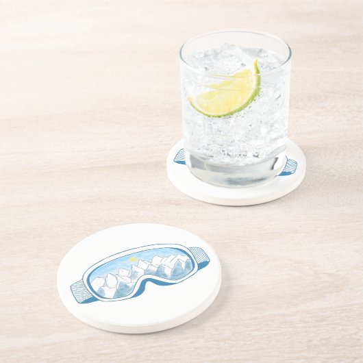 サニーマウンテンスキーゴーグルイラストレーション コースター (側面)