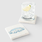 サニーマウンテンスキーゴーグルイラストレーション ストーンコースター (横)