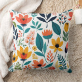 サニーメドウポップ・アートのミニマルモダンフローラ クッション (ブランケット)