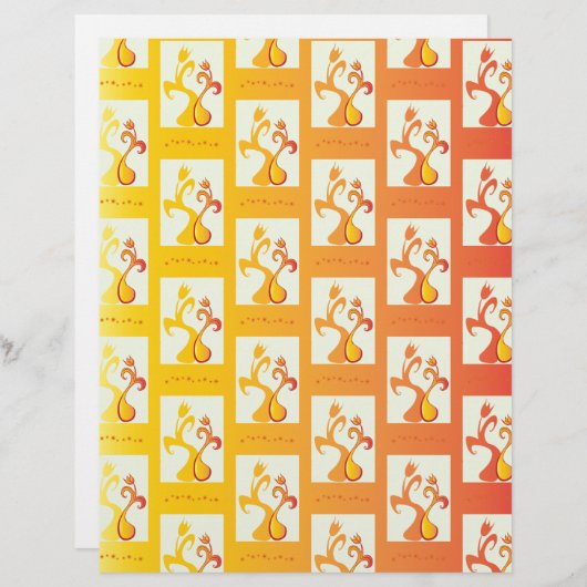 サニーモダンイエローチューリップカップルイラストレーション (正面/裏面)