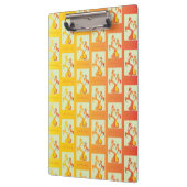 サニーモダンイエローチューリップカップルイラストレーション クリップボード (左)