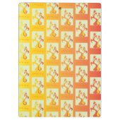 サニーモダンイエローチューリップカップルイラストレーション クリップボード (裏面)