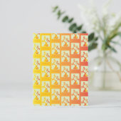 サニーモダンイエローチューリップカップルイラストレーション ポストカード (スタンド正面)