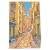 サニーヨーロッパ通りトラベルアート抱き枕 ミディアムペーパーバッグ (裏面)