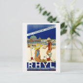 サニーリーリーノースウェールズ1935ヴィンテージポスター ポストカード (スタンド正面)