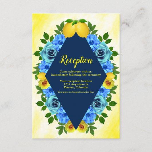 サニーレモンフローラウェディングレセプション エンクロージャーカード (正面)