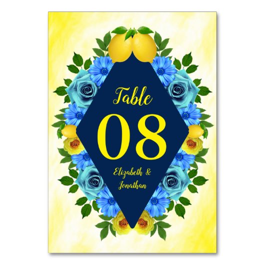 サニーレモン結婚フローラ テーブルナンバー (正面)