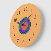 サニーレモン/金ゴールドとCerice Purple Center ラージ壁時計 (傾斜)