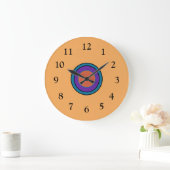 サニーレモン/金ゴールドとCerice Purple Center ラージ壁時計 (ホーム)