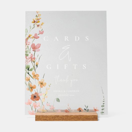 サニーワイルドフラワーカードとギフトアプリコットID1023 アクリルサイン (正面)