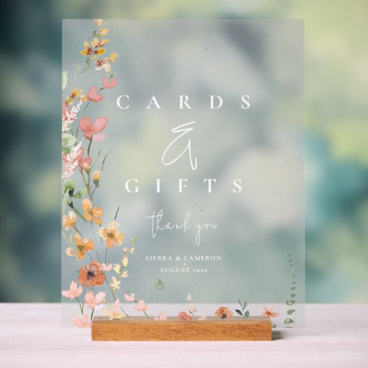 サニーワイルドフラワーカードとギフトアプリコットID1023 アクリルサイン (ニュートラル)