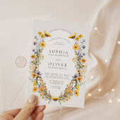 サニーワイルドフラワーシック結婚フローラ 招待状