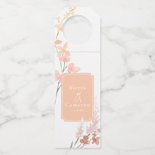 サニーワイルドフラワー結婚のアプリコットID1023 ボトルネックタグ (正面)