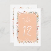 サニーワイルドフラワー結婚のテーブル番号桃ID1023 招待状 (正面/裏面)