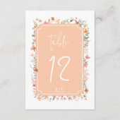 サニーワイルドフラワー結婚のテーブル番号桃ID1023 招待状 (裏面)