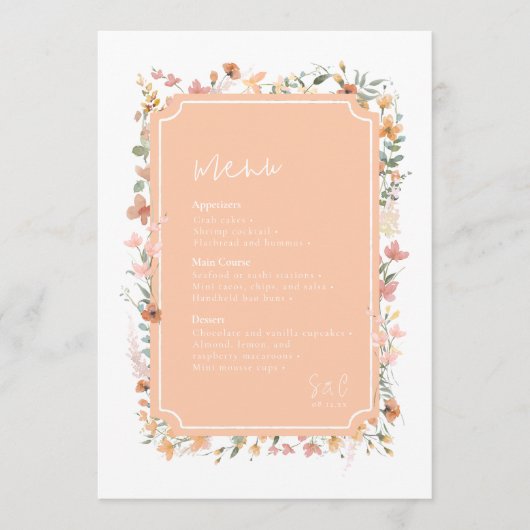 サニーワイルドフラワー結婚のメニューアプリコットID1023 メニュー (正面)