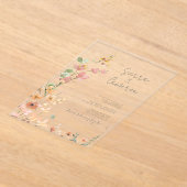 サニーワイルドフラワー結婚の透明ID1023 アクリル招待状 (レイダウン)