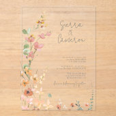 サニーワイルドフラワー結婚の透明ID1023 アクリル招待状 (正面)