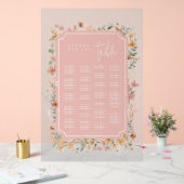 サニーワイルドフラワー結婚ズシーティングピンクID1023 アクリルサイン (ウェディング)