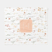 サニーワイルドフラワー結婚ズピーチID1023 フリースブランケット (正面(横))