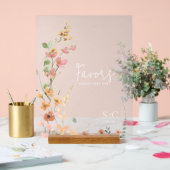 サニーワイルドフラワー結婚式の引き出物グラデーションID1023 アクリルサイン (ウェディング)