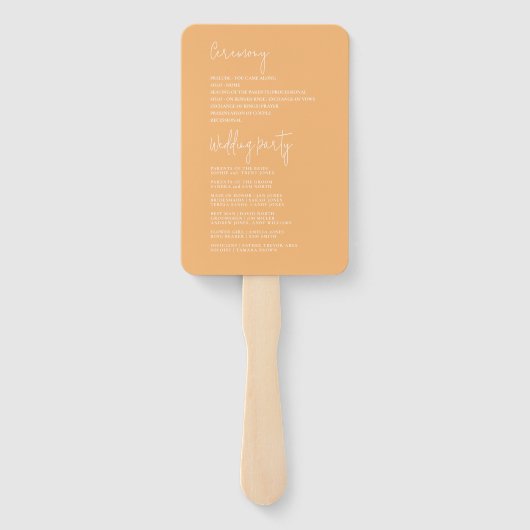 サニーワイルドフラワー結婚式 プログラムピーチID1023 ハンドファン (裏面)