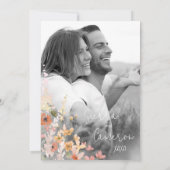 サニーワイルドフラワー縁ど写真テンプレートID1023 セーブザデート (裏面)