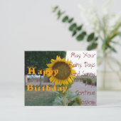 サニー日と雨の日カラフルハッピーバースデー ポストカード (スタンド正面)