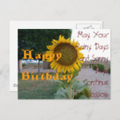 サニー日と雨の日カラフルハッピーバースデー ポストカード (正面/裏面)